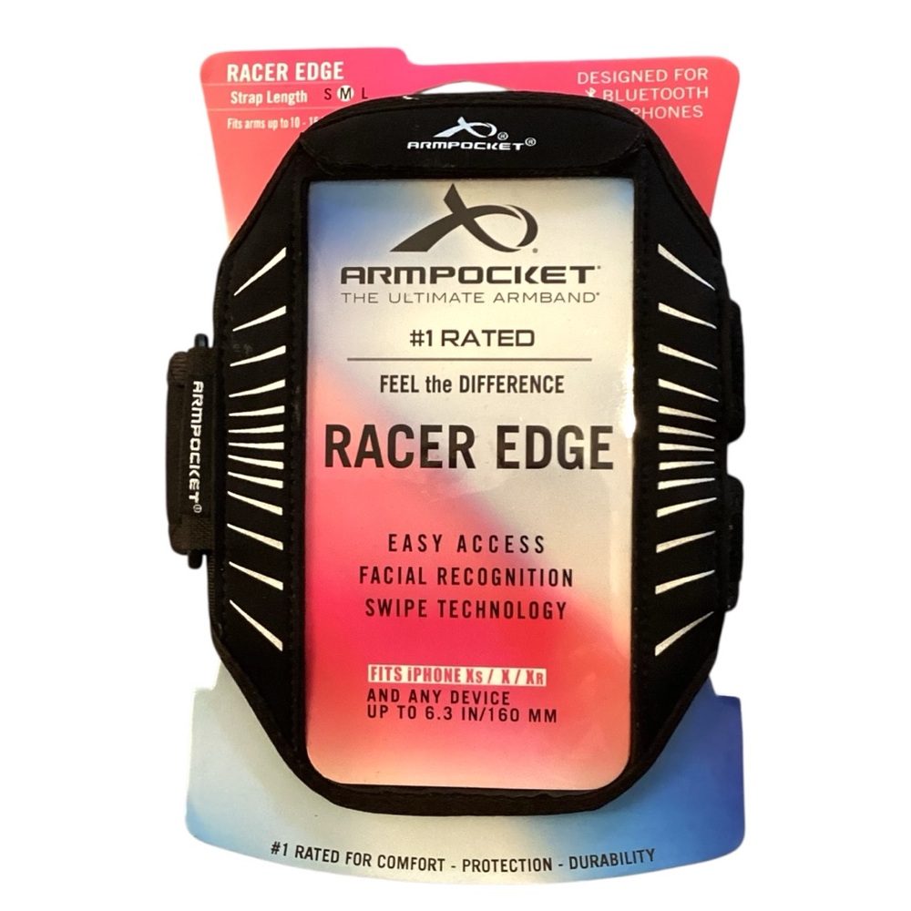NEW Armpocket Racer Edge Armband Black‎ Fits iPhone XS/X/XR Medium Strap Length
